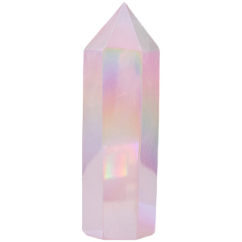 Aura Rose Quartz Tower Points for Decoration